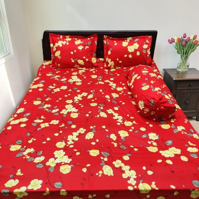 Picture of King Size Twil Fabric Cotton Bedsheet with Side pillow Cover BT-488