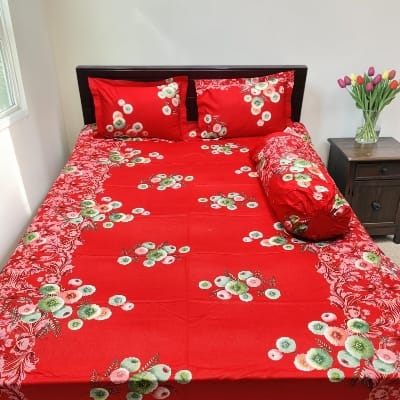 Picture of King Size Twil Fabric Cotton Bedsheet with Side pillow Cover BT-491