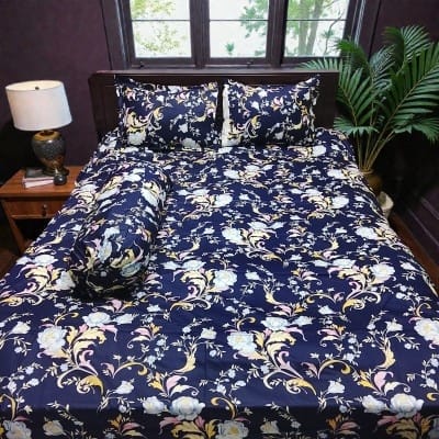 Picture of King Size Twil Fabric Cotton Bedsheet with Side pillow Cover BT-493