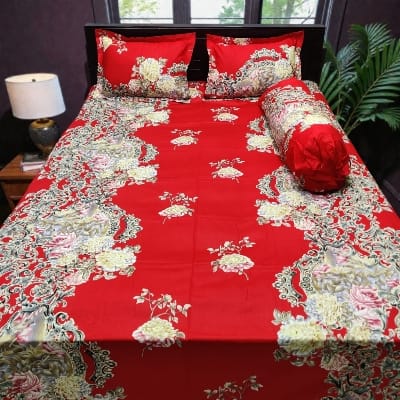 Picture of King Size Twil Fabric Cotton Bedsheet with Side pillow Cover BT-496