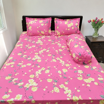 Picture of King Size Twil Fabric Cotton Bedsheet with Side pillow Cover BT-497