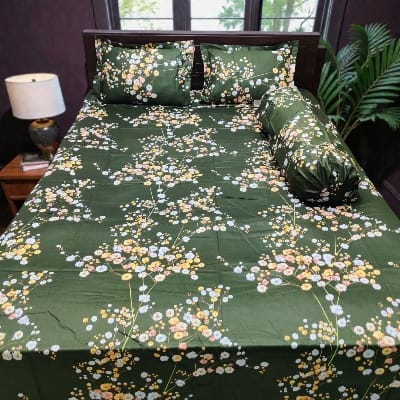 Picture of King Size Twil Fabric Cotton Bedsheet with Side pillow Cover BT-501