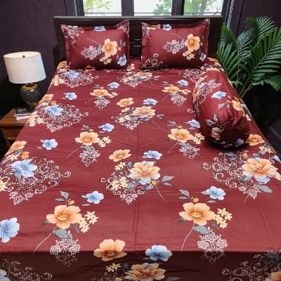 Picture of King Size Twil Fabric Cotton Bedsheet with Side pillow Cover BT-504