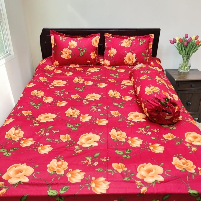 Picture of King Size Twil Fabric Cotton Bedsheet with Side pillow Cover BT-506