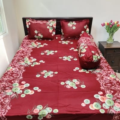 Picture of King Size Twil Fabric Cotton Bedsheet with Side pillow Cover BT-507