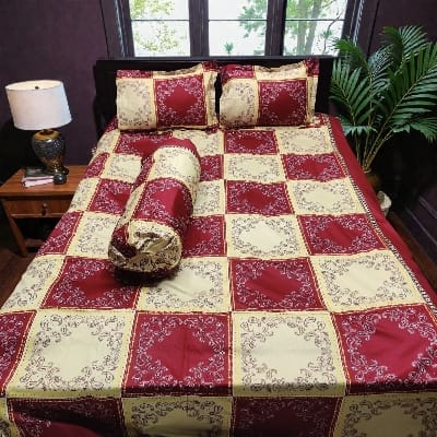 Picture of King Size Twil Fabric Cotton Bedsheet with Side pillow Cover BT-508
