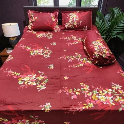 Picture of King Size Twil Fabric Cotton Bedsheet with Side pillow Cover BT-510