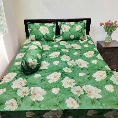 Picture of King Size Twil Fabric Cotton Bedsheet with Side pillow Cover BT-514