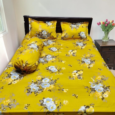 Picture of King Size Twil Fabric Cotton Bedsheet with Side pillow Cover BT-517