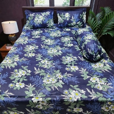 Picture of King Size Twil Fabric Cotton Bedsheet with Side pillow Cover BT-520