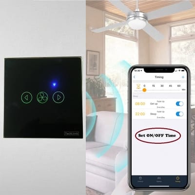 Picture of TechLimb Smart WiFi Fan Switch with Touch & Remote Control - Black