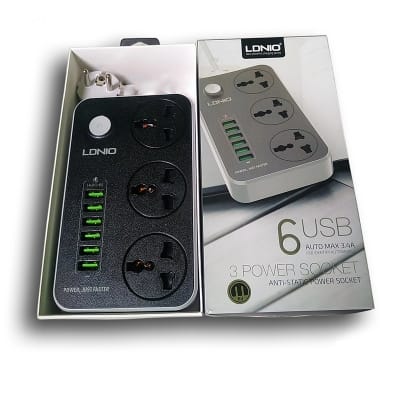 Picture of LDNIO SC3604 6 USB Port Power Strip 2500W 2M - TechLimb