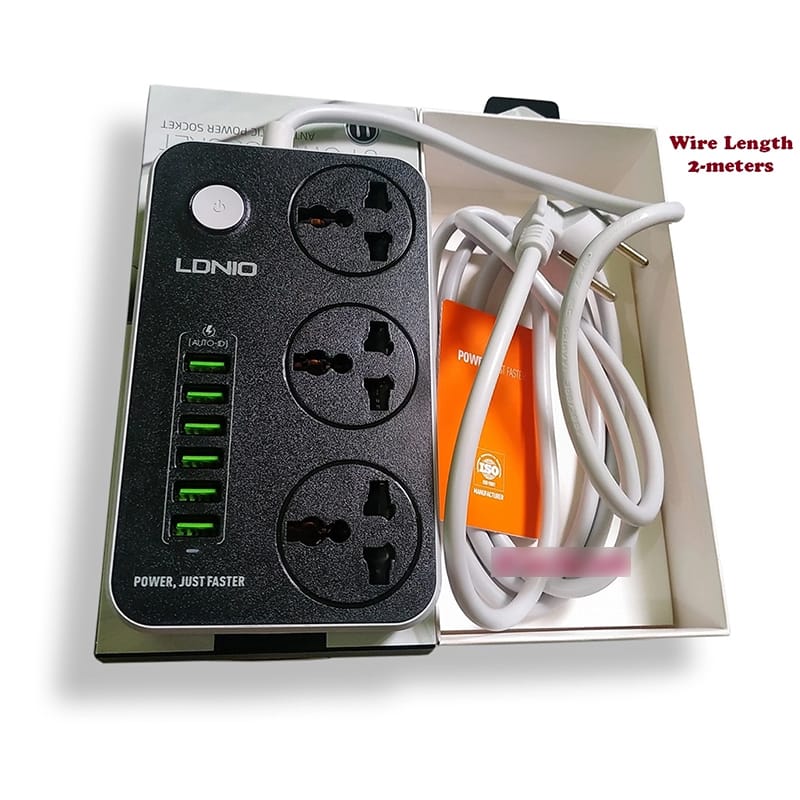 Picture of LDNIO SC3604 6 USB Port Power Strip 2500W 2M - TechLimb