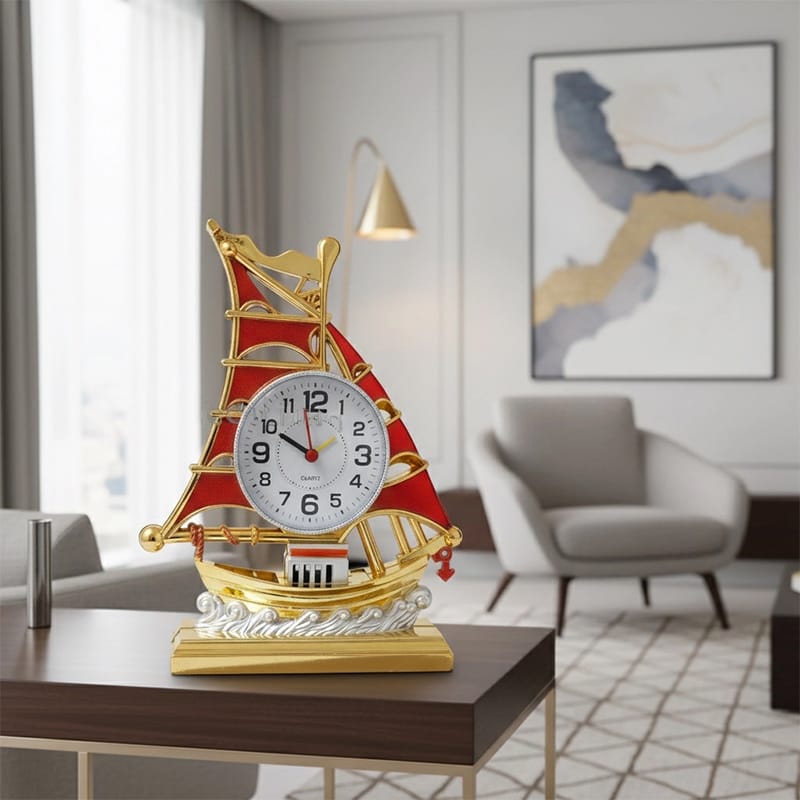 Picture of TechLimb Vintage Ship Table Alarm Clock - Yellow