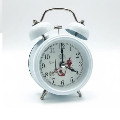Picture of TechLimb Retro Twin Bell Metal Alarm Clock 8cm - Red