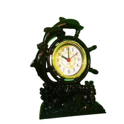 Picture of TechLimb Retro Dolphin Quartz Table Alarm Clock - Gold