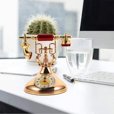 Picture of TechLimb Retro Vintage Telephone Model Alarm Clock - Gold