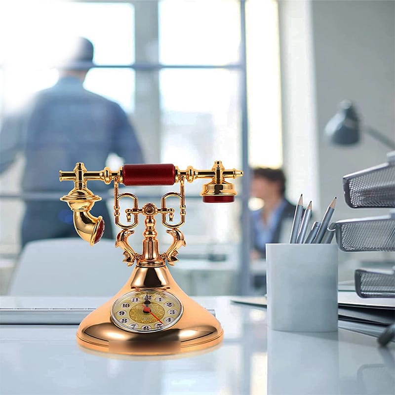Picture of TechLimb Retro Vintage Telephone Model Alarm Clock - Gold