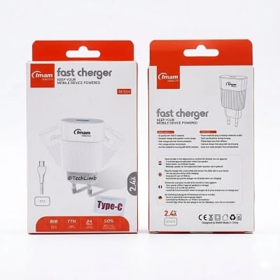 Picture of Imam IM-S94 12W QC3.0 Fast Charger with Type-C Cable - White
