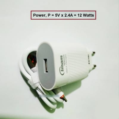 Picture of Imam IM-S94 12W QC3.0 Fast Charger with Type-C Cable - White
