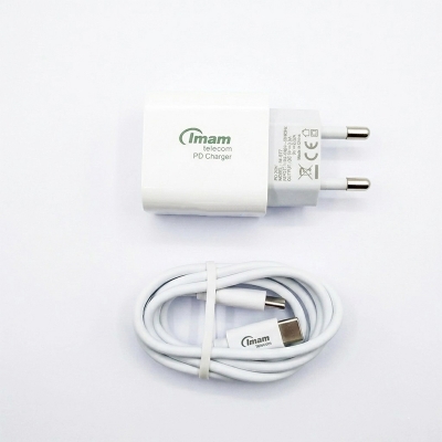 Picture of Imam IM-S77 20W PD Fast Charger with Type-C Cable - White