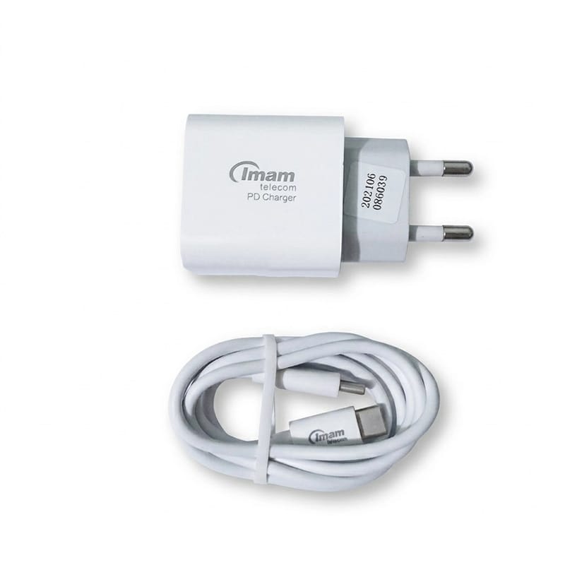 Picture of Imam IM-S77 20W PD Fast Charger with Type-C Cable - White