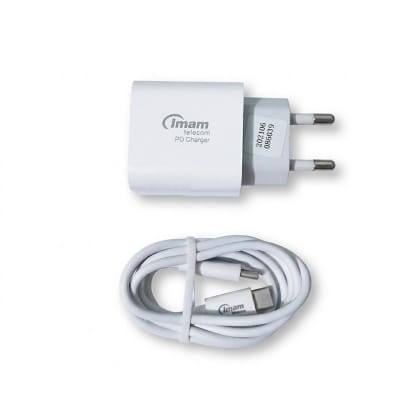 Picture of Imam IM-S77 20W PD Fast Charger with Type-C Cable - White