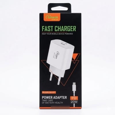 Picture of Imam IM-S77 20W PD Fast Charger with Type-C Cable - White