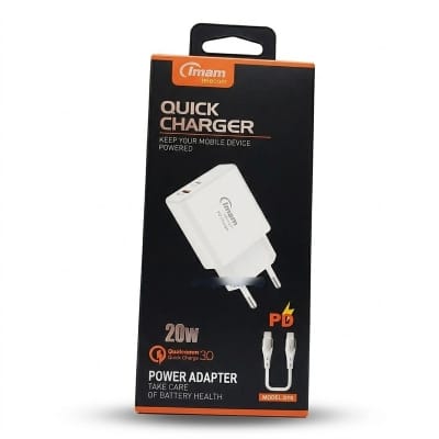 Picture of Imam S110 20W PD Fast Charger with Type-C Cable - White