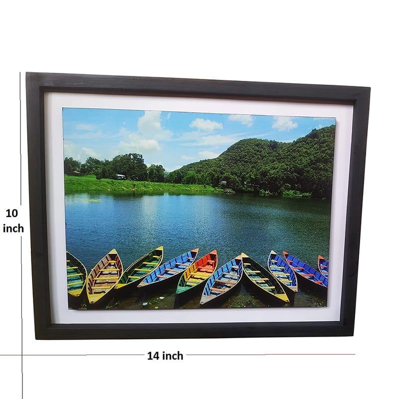Picture of TechLimb 3D Hand-Painted Ship & Nature Wooden Wall Art 10x14 Inch