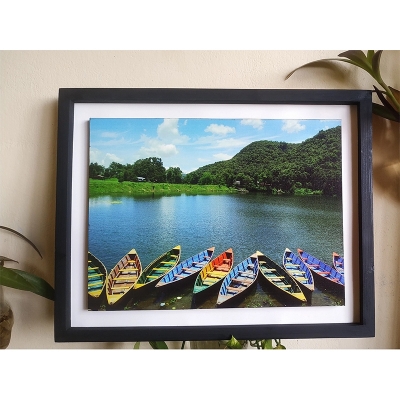 Picture of TechLimb 3D Hand-Painted Ship & Nature Wooden Wall Art 10x14 Inch