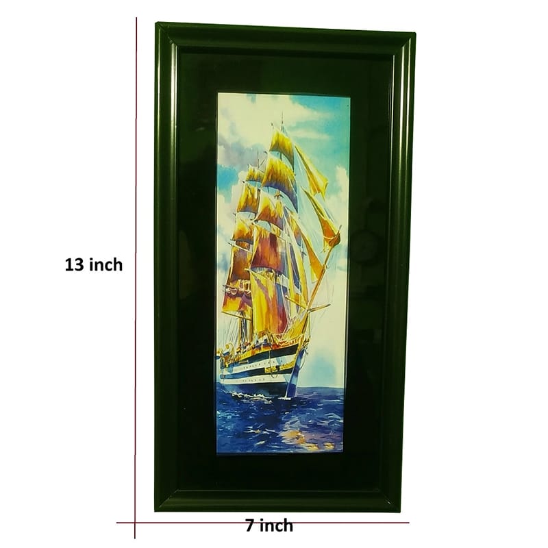 Picture of Ocean Serenity Sailboat Wall Art for Home & Office - Yellow