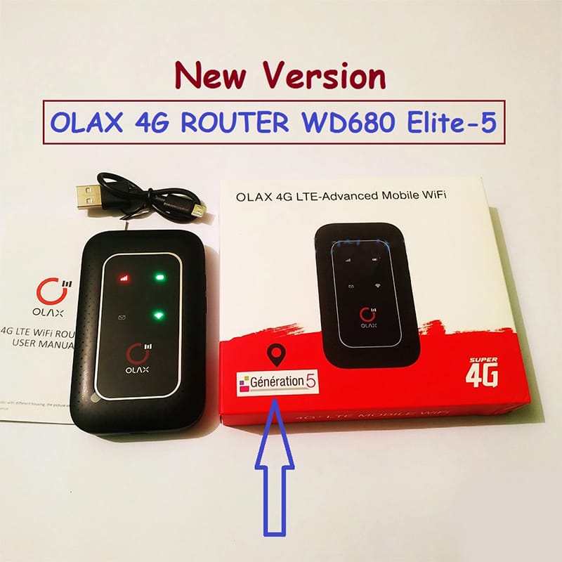 Picture of OLAX WD680 Elite-5 4G LTE Pocket Router 150Mbps 2100mAh - Black