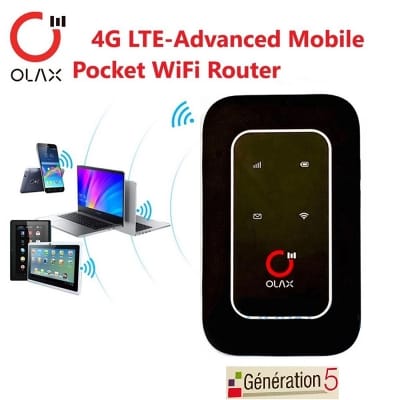 Picture of OLAX WD680 Elite-5 4G LTE Pocket Router 150Mbps 2100mAh - Black