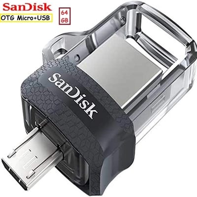 Picture of SanDisk 64GB Ultra Dual Drive USB+Micro USB 3.0 OTG - Black
