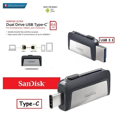 Picture of SanDisk 64GB Ultra Dual Drive USB Type-C 3.1 OTG SDDDC2