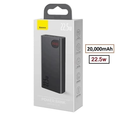 Picture of Baseus Adaman 20000mAh 22.5W PD/QC Fast Charging Power Bank - Black