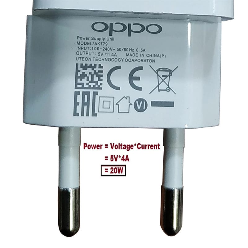 Picture of OPPO VOOC 20W Fast Charger with Type-C Cable AK779 - White
