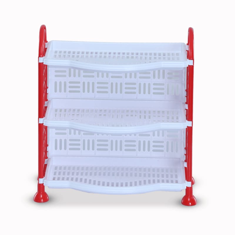 Picture of Standard 3-Tier Plastic Mini Rack – Red & White Multi-Purpose Storage Organizer for Kitchen, Bathroom & Office