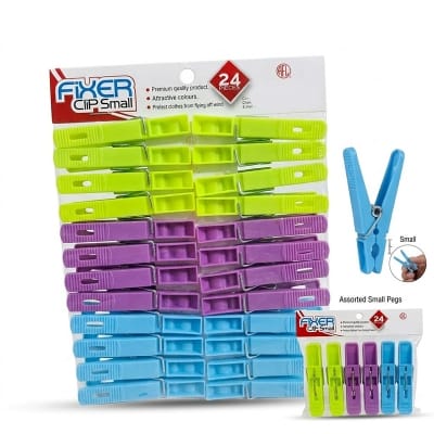 Picture of Fixer Clip 24 Set Small - Assorted Plastic Cloth Pegs