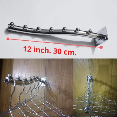 Picture of Stainless Steel Wall Mounted Hanger 1 Piecce Rack Shop Display 7 Boll - Hanger
