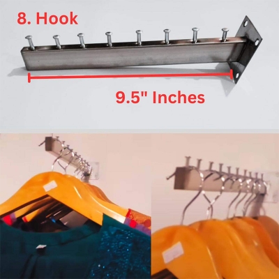 Picture of 1.Piece Wall Mounted Hangers 8-E- hook of Hanging Clothes Hanger silver cloth single hooks stand hook