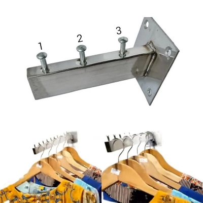 Picture of Wall Mount Hanger 1 piece 3 hook Garment Display Hooks Hanging Clothes hook suction