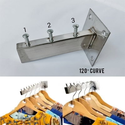 Picture of Wall Mount Hanger 1 piece 3 hook Garment Display Hooks Hanging Clothes hook suction