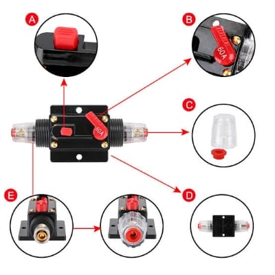 Picture of 12V 24V Car Battery Fuse Automatic Reset Audio Stereo Amplifier Fuses Overload Protection Adapter Auto Accessories