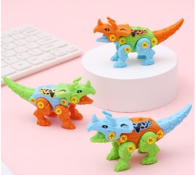 Picture of 3 pcs DIY Mini Dinosaur Toys Building Block Sets Assembled Figures Model for Kids Children's