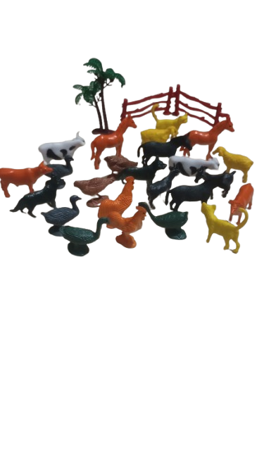 Picture of 24 PCs Mini Farm Animal Figures Set Education Toys Kids-Multicolor