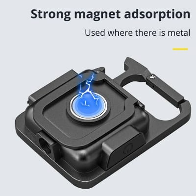 Picture of Emergency Pocket Keyring Flashlight EDC Torch Mini Rechargeable COB Camping Magnetic Light-Black