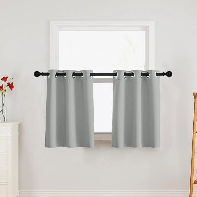 Picture of Kitchen Blackout Window Curtains Thermal Insulated Short Curtain Bedroom Living Room Home Decor- Grey