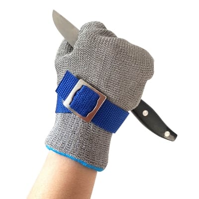 Picture of 1 hands Anti Cut Resistant Work Gloves Food Grade Safety Kitchen Anti-Cutting Level 9 Safety Industrial Labor Protection Gloves-Silver